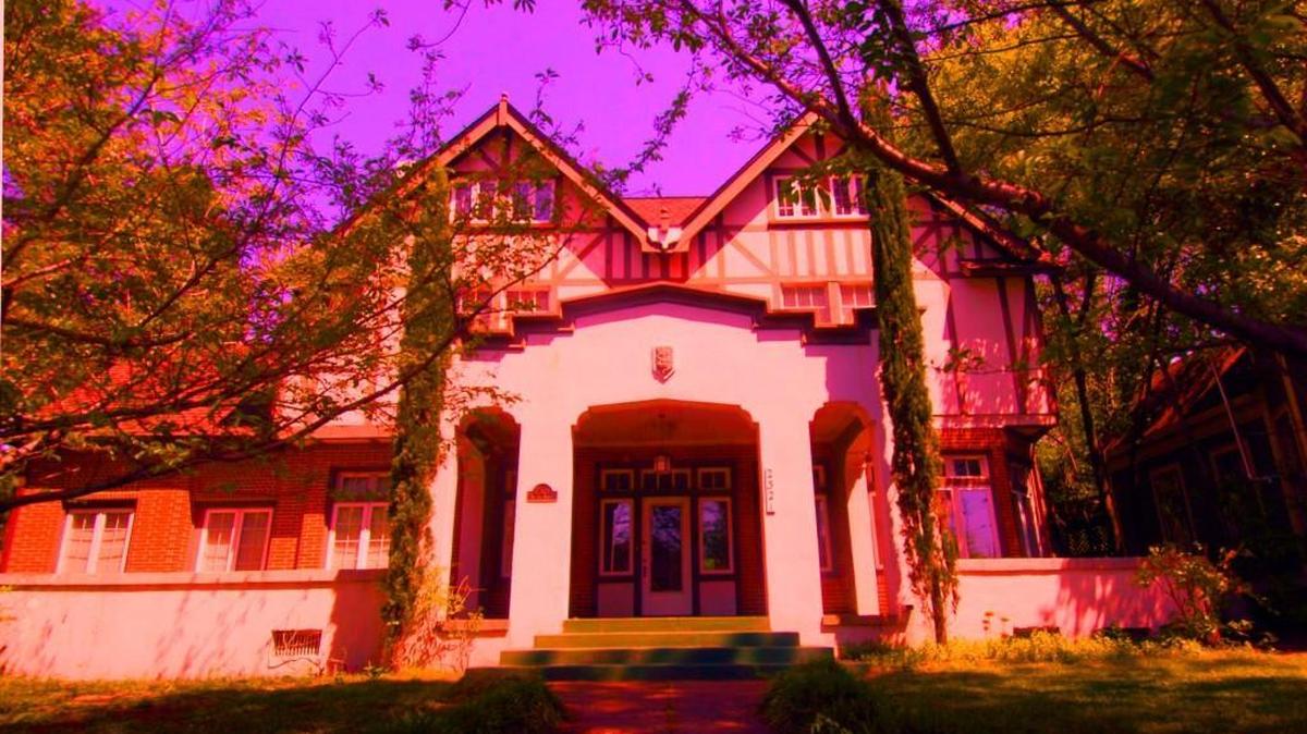 Photo illustration of the Big House on Vineville Avenue in Macon.