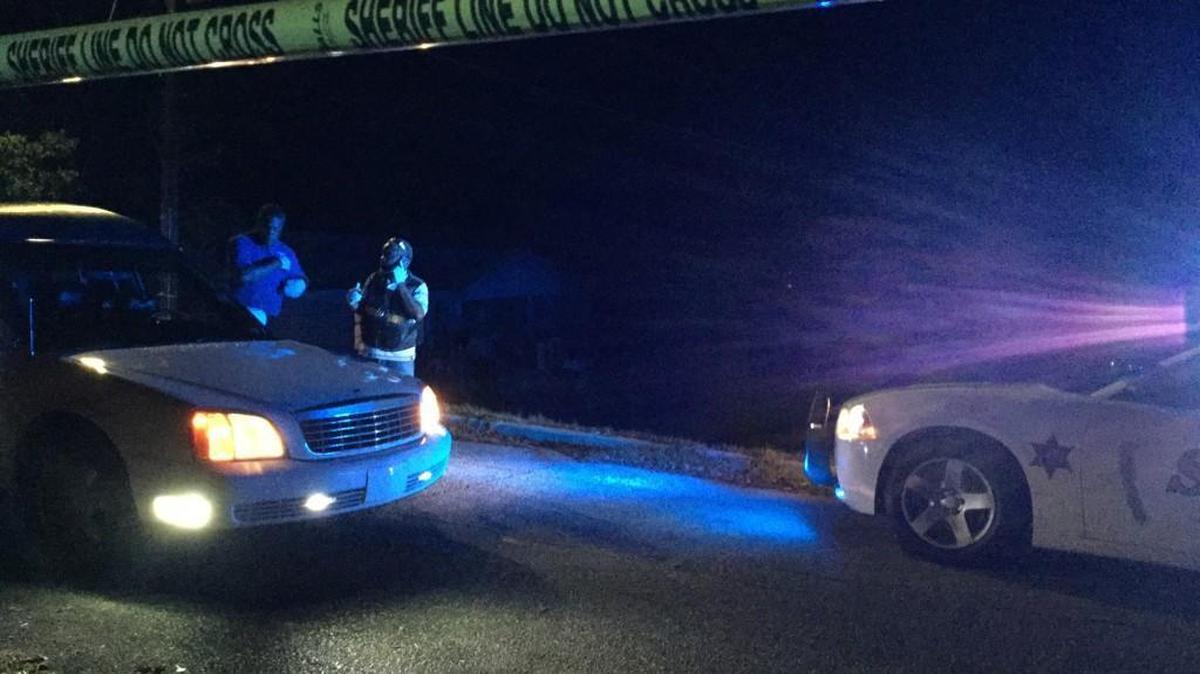 Crime scene tape blocks the Elder Drive home where a man was killed Wednesday.
