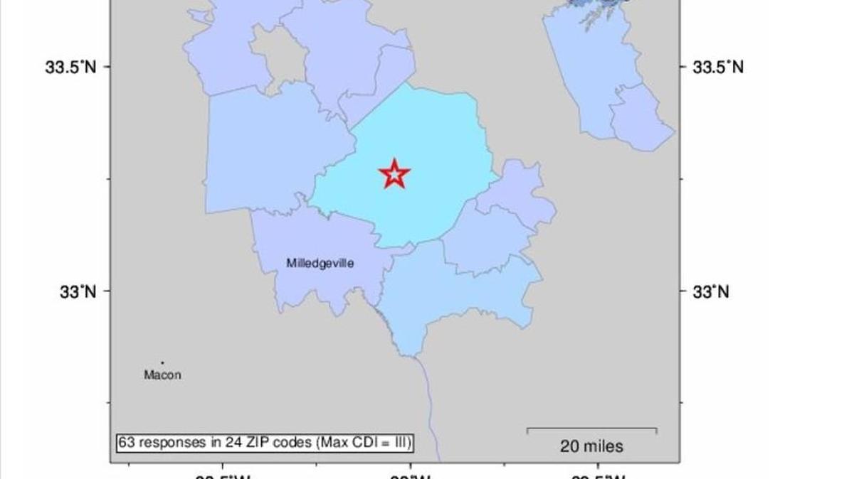 The U.S. Geological Survey reports a 2.5 earthquake at 9:38 p.m. on April 5, 2017, less than three miles to the west-southwest of Sparta, Georgia, in Hancock County.