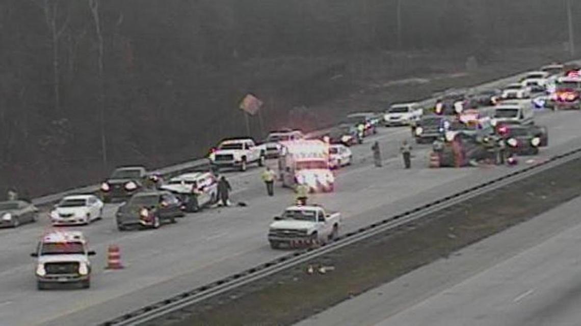 A distracted driver is blamed for a pileup Saturday morning on Interstate 75 South past Sardis Church Road south of Macon.