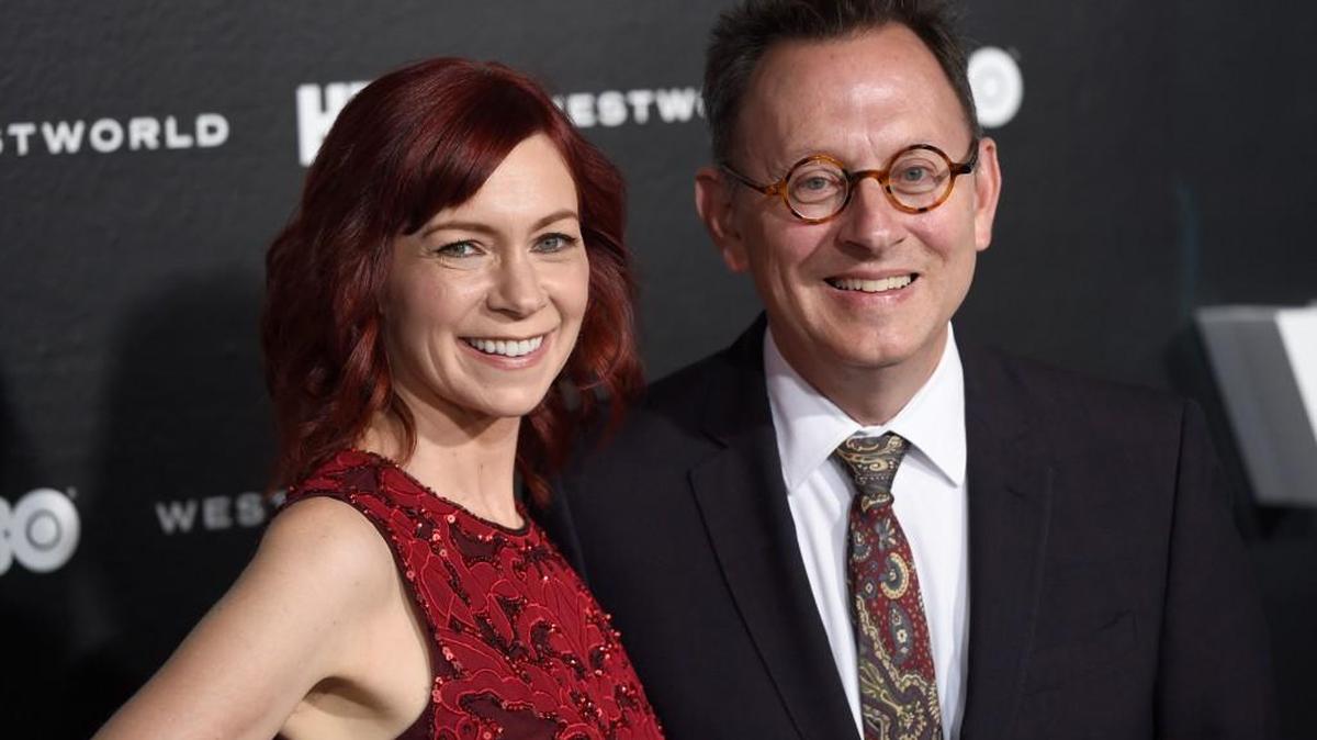 Carrie Preston, left, and Michael Emerson arrive at the Los Angeles premiere of "Westworld" at the TCL Chinese Theatre on Wednesday, Sept. 28, 2016.