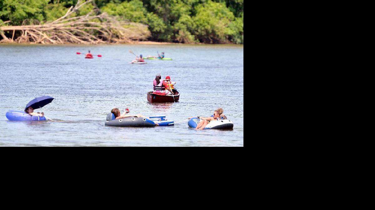 Kayakers, canoeists and rafters make their way down the Ocmulgee River at Amerson River Park during an Altamaha Riverkeeper Rally May 17, 2015.