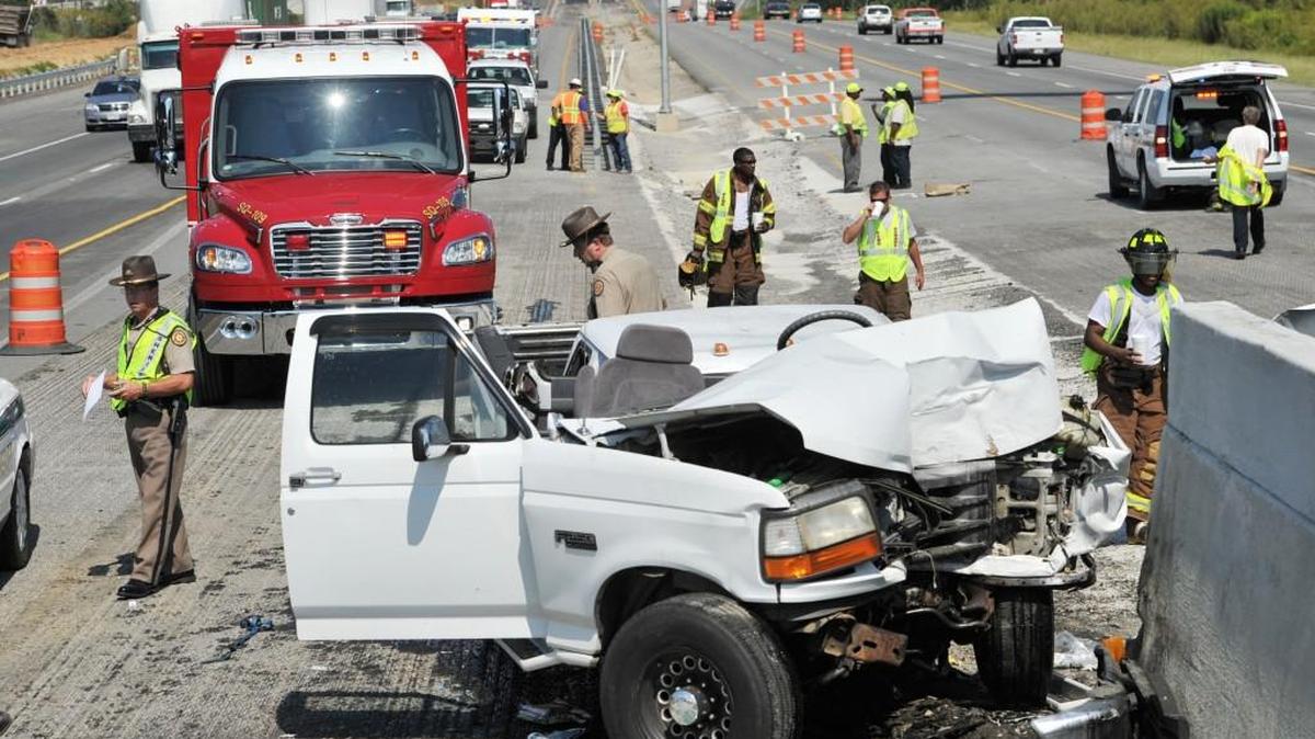 Bibb County deputies investigate a one-car accident in 2013 on I-75 about a half mile south of the Arkwright Road exit.