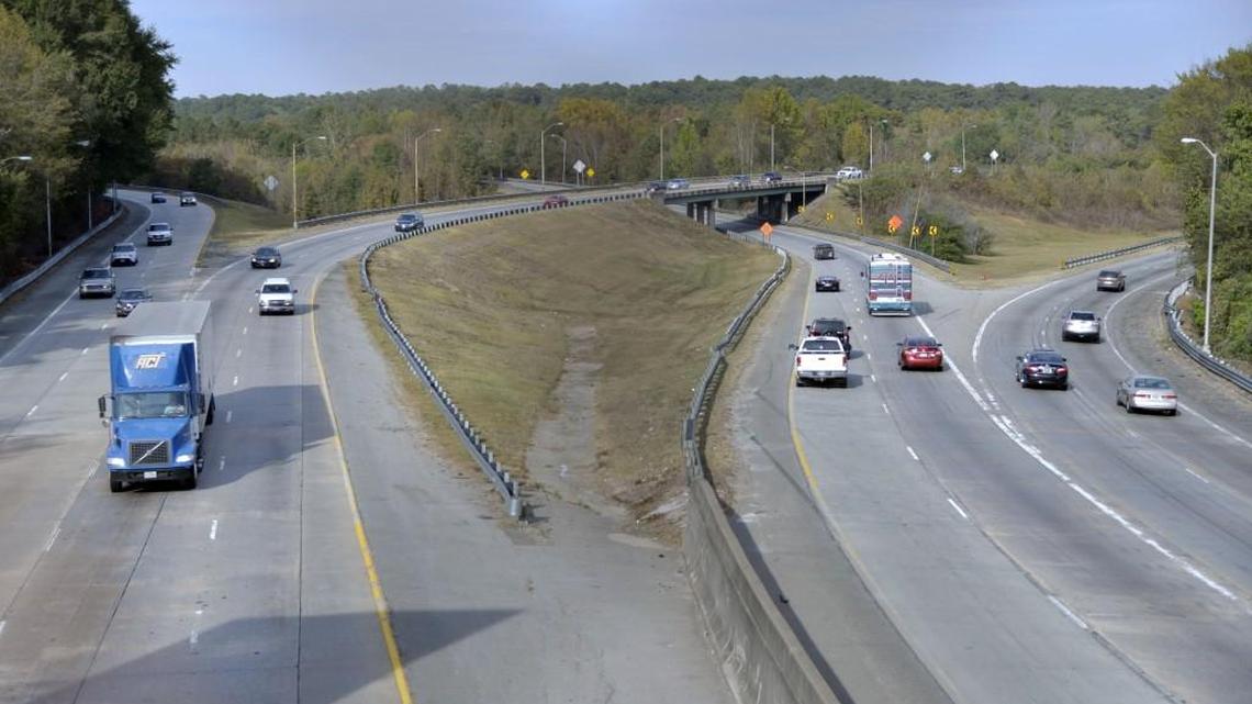 The I-75 and I-16 interchange near downtown Macon.
