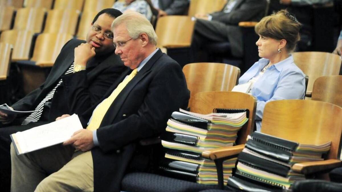 Dale Walker, right, during a 2011 budget pretension before the Macon City Council. Walker, now the Macon-Bibb County manager, was subpoenaed Feb. 13, 2017 to testify in a Securities and Exchange Commission investigation tied to pension plans and a consulting firm.