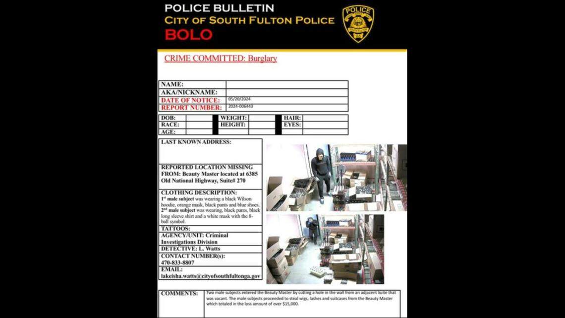 Two accused thieves took more than $15,000 in wigs and eye lashes in beauty supply store heist, police in Georgia say.