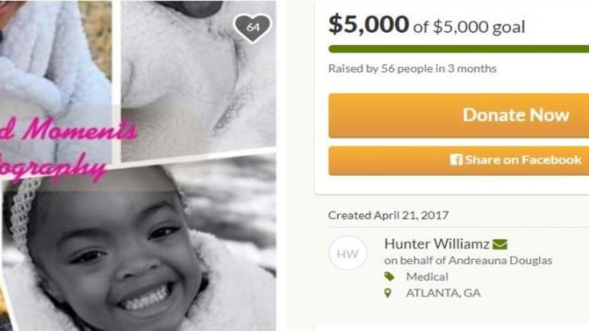 A GoFundMe page for Abriya Ellison shows the $5,000 goal for medical expenses has been met following a donation by Atlanta rapper Big Boi and his brother.