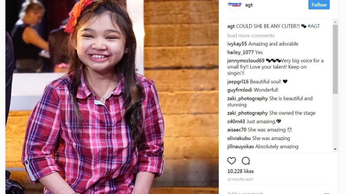 Screenshot of Angelica Hale from the “America’s Got Talent” Instagram account