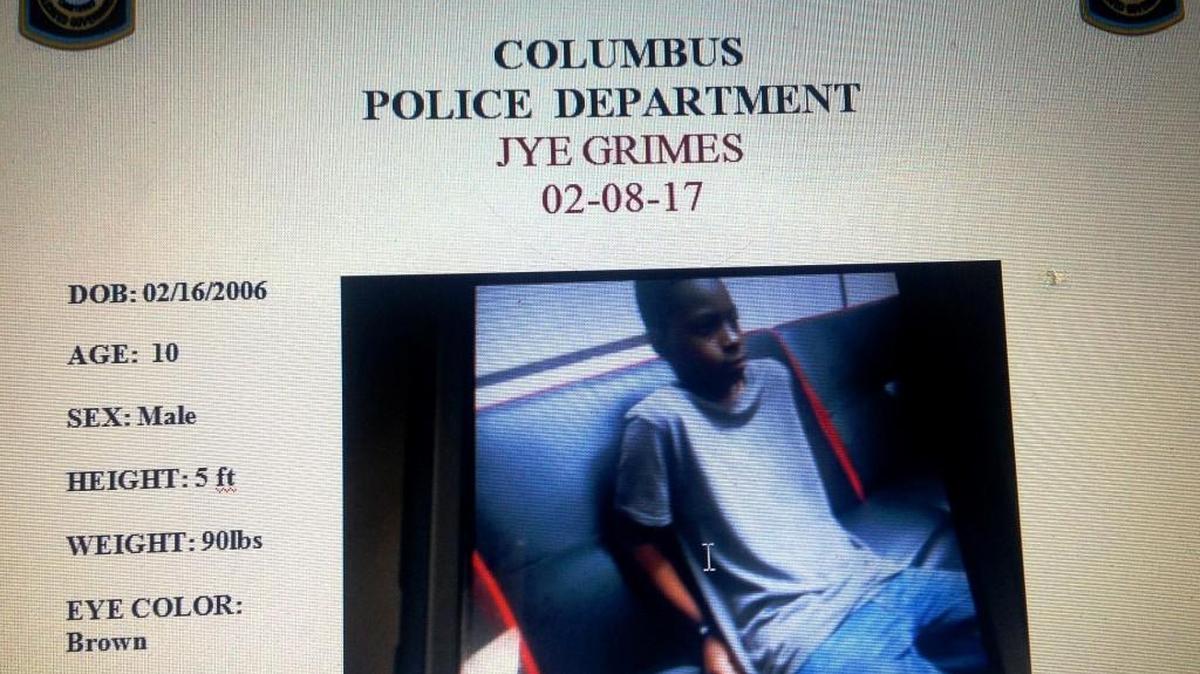 Columbus police issued this lookout for the missing 10-year-old.
