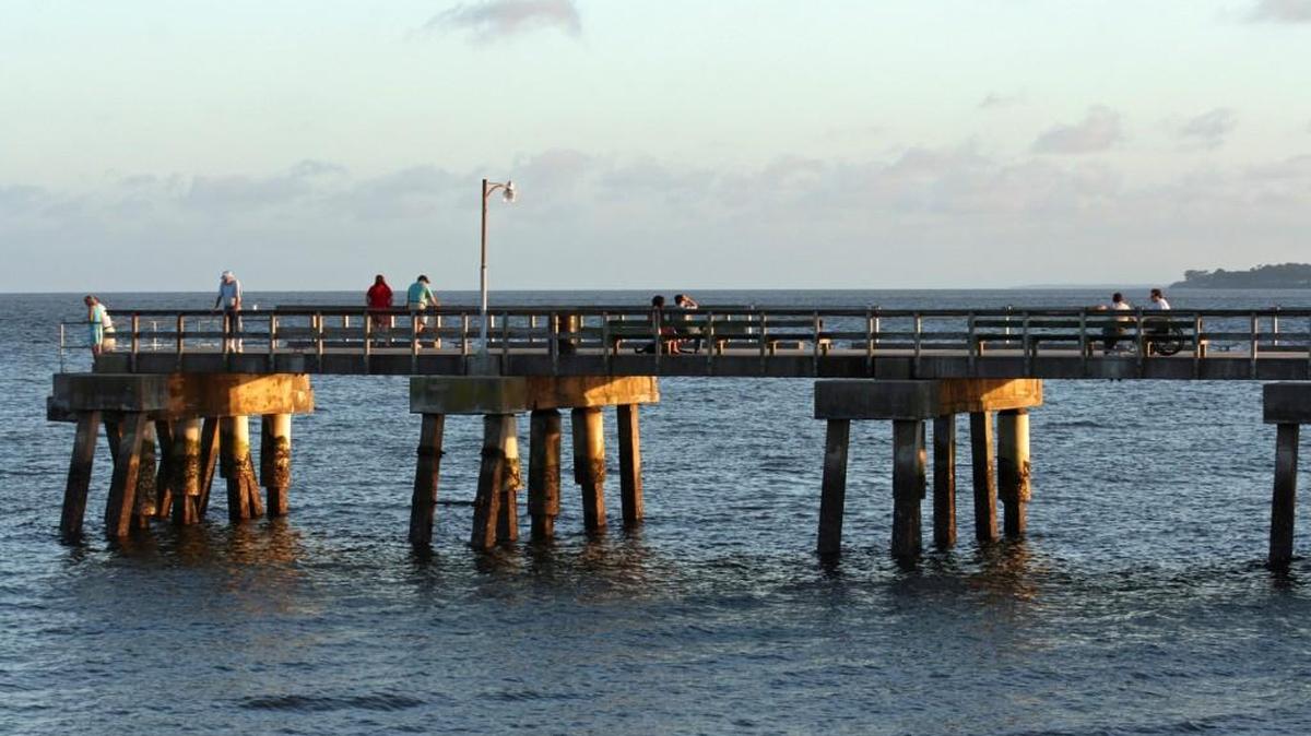 The tourist district, called the Village, is at the southern end of St. Simons Island, Georgia.