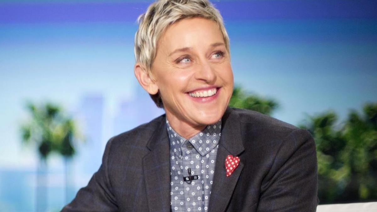 Ellen DeGeneres appears during a taping of “The Ellen DeGeneres Show,” in Burbank, California.