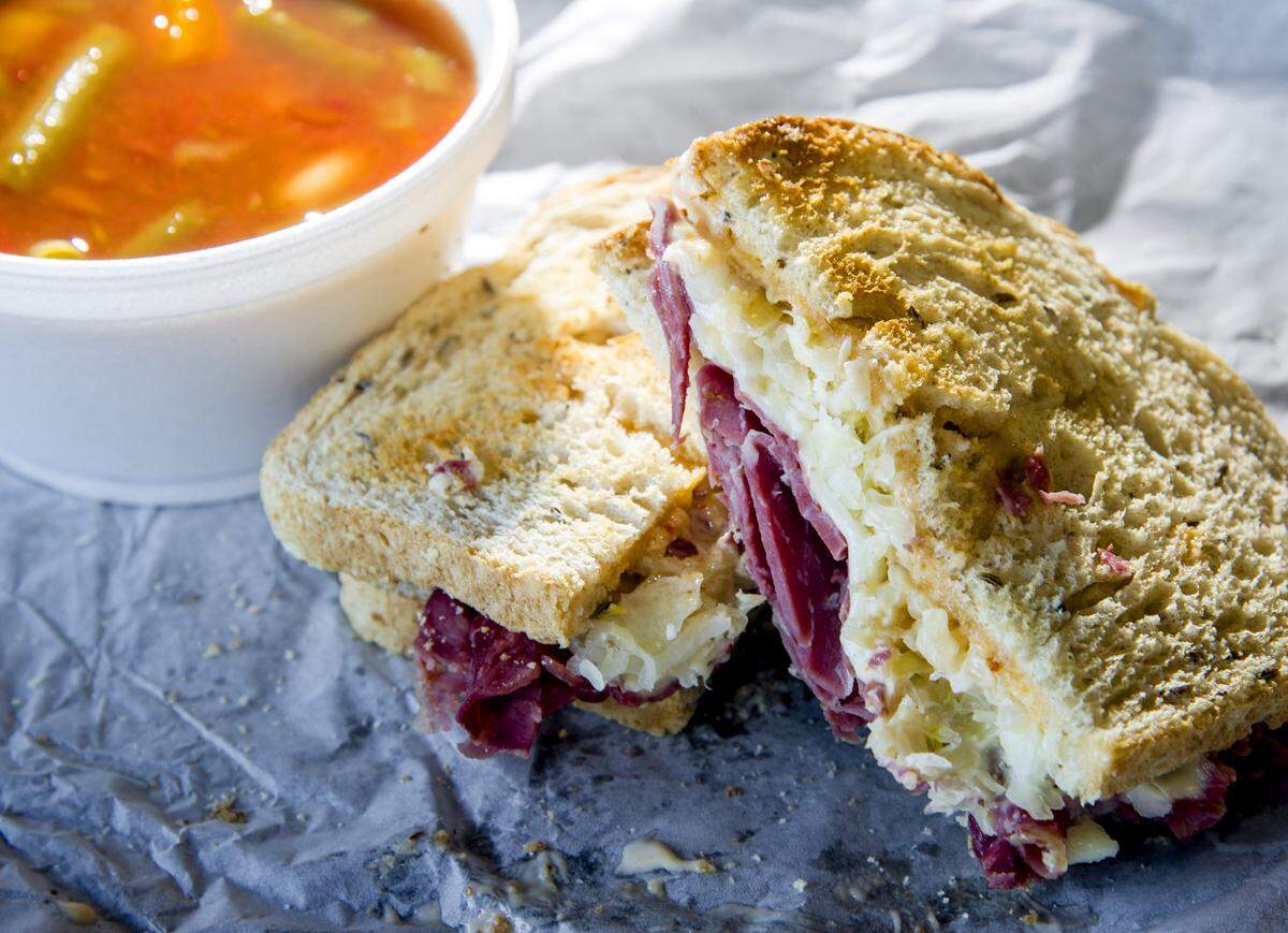 A Reuben sandwich and bowl of vegetable soup from Sid’s Sandwich Shop in Macon are featured in this Telegraph file photo. Sid’s is set to reopen after a long closure due to the pandemic.