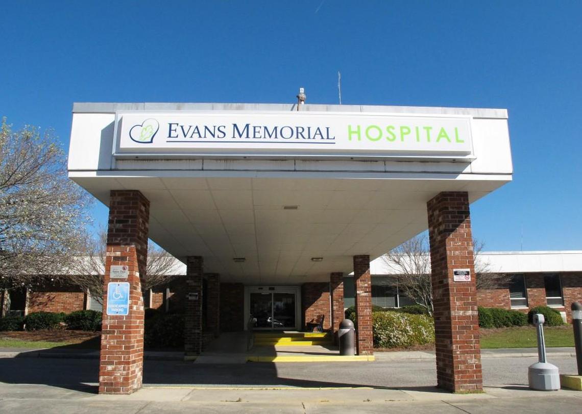 This March 9, 2017, photo shows the main entrance to Evans Memorial Hospital in Claxton. Like many other rural hospitals in the U.S., Evans Memorial has struggled to keep its doors open while treating patients who tend to be older, poorer and often uninsured.