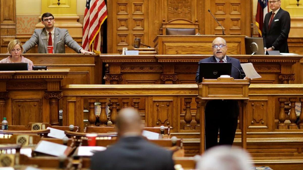 Georgia State Sen. Vincent Fort, D - Atlanta, brings up the issue of Medicaid expansion during debate on a bill extending a tax on hospitals that supplies more than $900 million to the state's Medicaid program during the legislative session in Atlanta.
