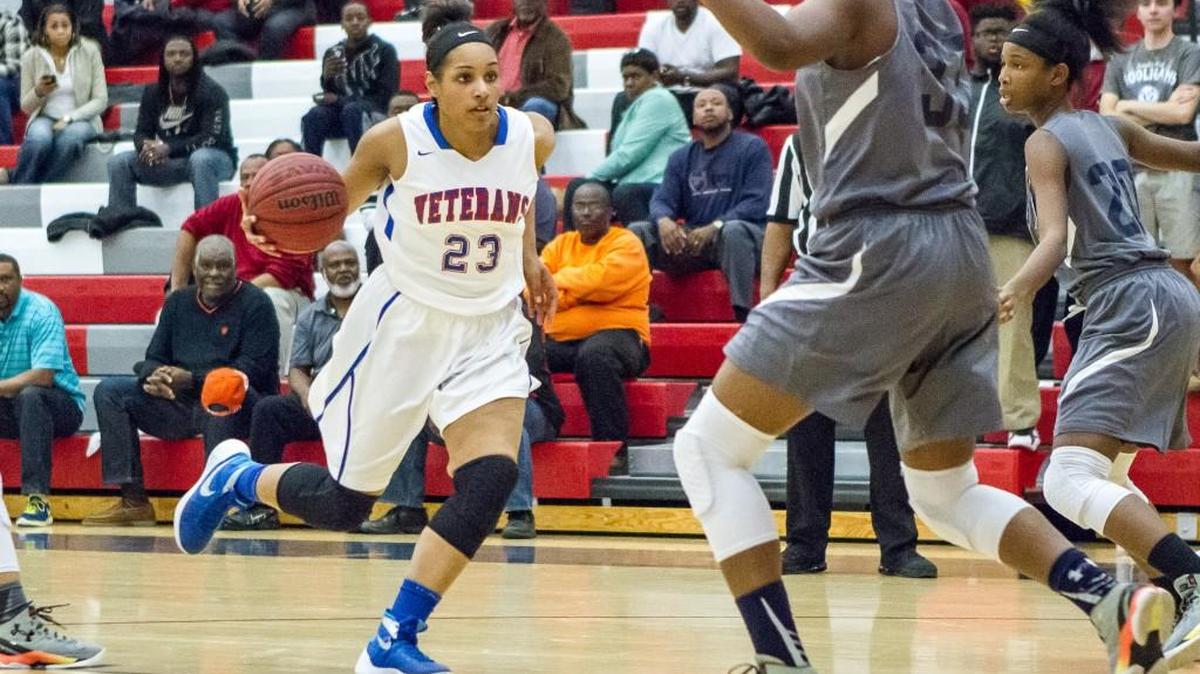 Veterans Janna Aultman (23) drives into the lane against Redan in the second round of the GHSA Class AAAA basketball playoffs.