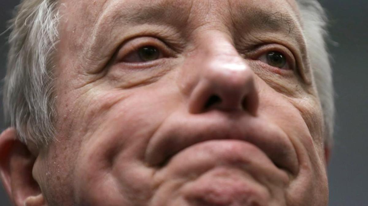 Sen. Dick Durbin, an Illinois Democrat, speaks at a news conference as he visits students of Year Up Chicago, a one-year long job training program that provides low-income young adults, Friday, Jan. 12, 2018, in Chicago. The senator present at a White House immigration meeting says President Donald Trump used vulgar language to describe African countries, saying he "said these hate filled things and he said them repeatedly."