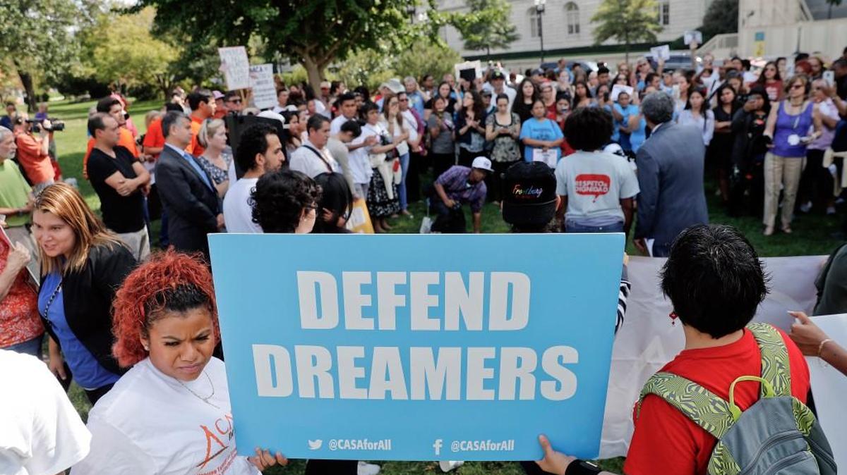 In this 2017 photo, immigrant rights supporters gather at the U.S. Capitol in Washington to push Congress for immigration reform. June 15, 2022 marked the 10th anniversary of DACA program. Democrats are pushing the US House and Senate to give Dreamers a path to citizenship.