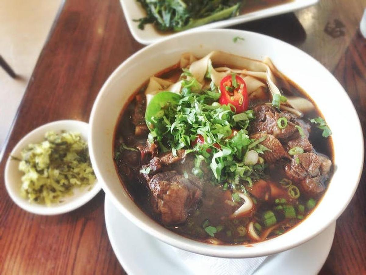 Oxtails were a popular Depression-era meat cut in the United States, but now are found more frequently in Asian cuisine; shown here, oxtail soup at a Chinese restaurant in Los Angeles.