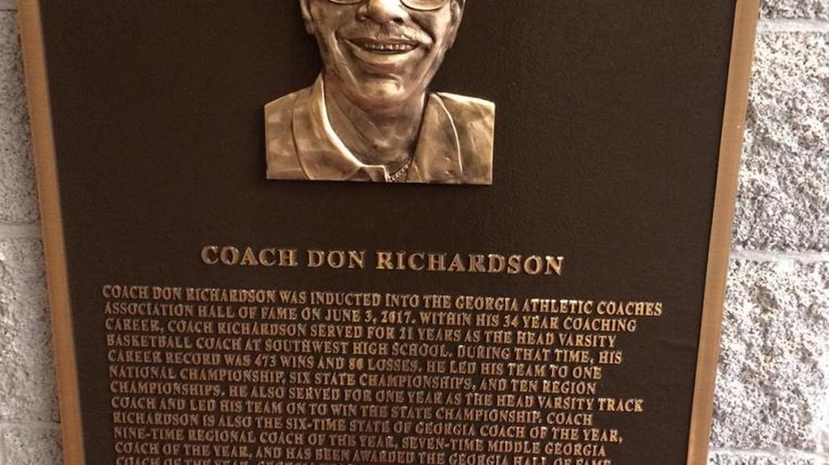 Bronze plaque at the GACA Hall of Fame at the Dalton Trade and Convention Center.