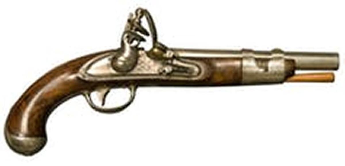Gun maker Simeon North made this flintlock pistol around 1813.