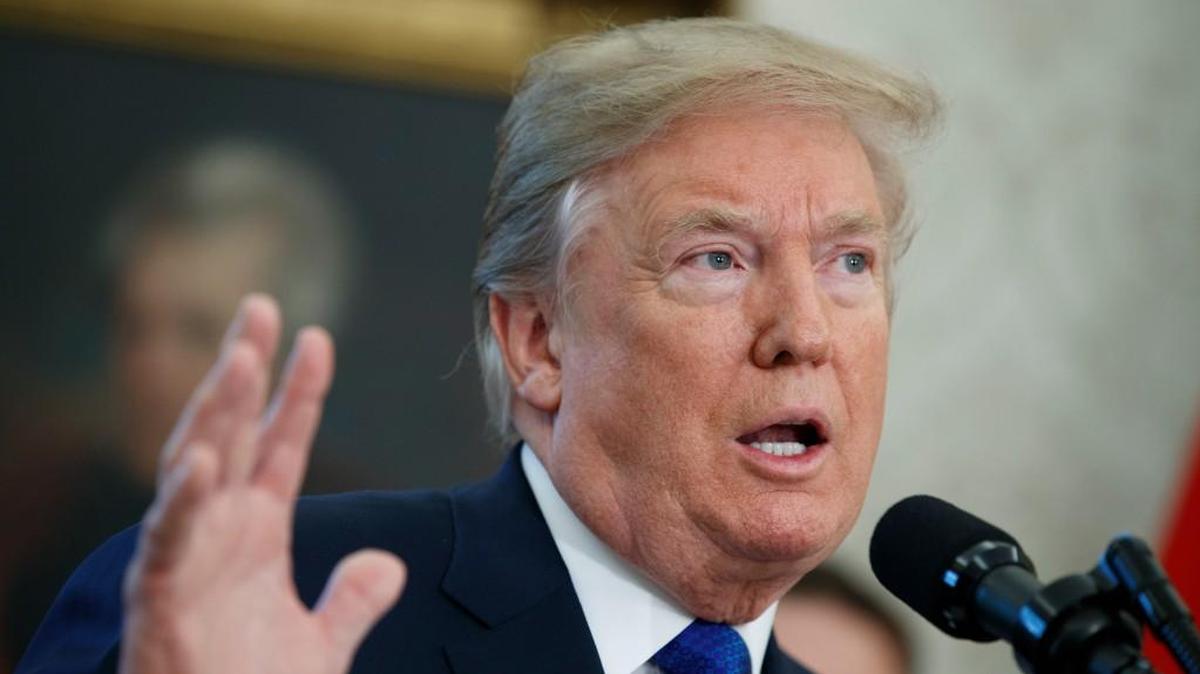 President Donald Trump speaks during an event in the Oval Office of the White House, in November 2017, in Washington.