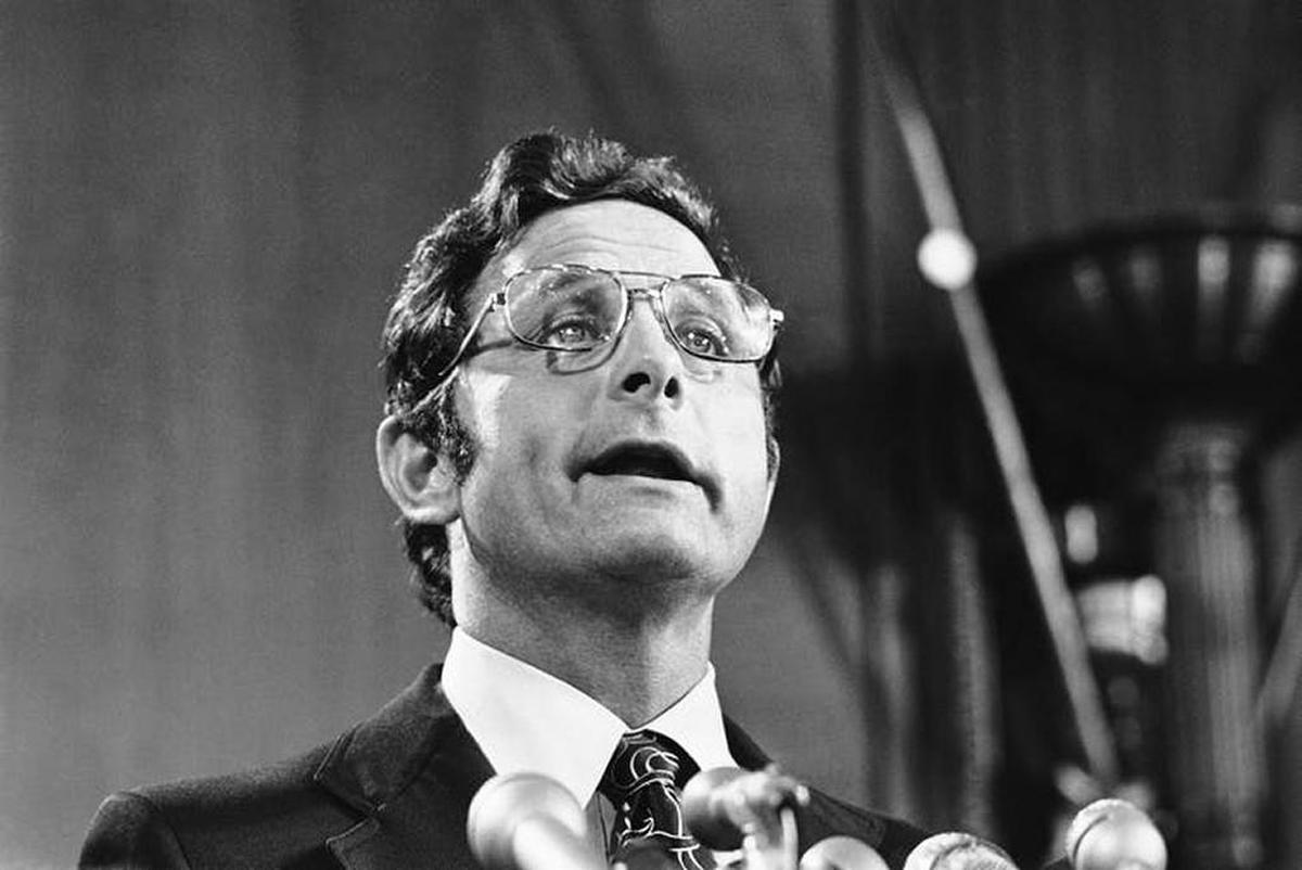 Democratic Sen. Birch Bayh supports the nomination of Gerald Ford to be vice president during testimony before the Senate Rules Committee on Nov. 5, 1973.