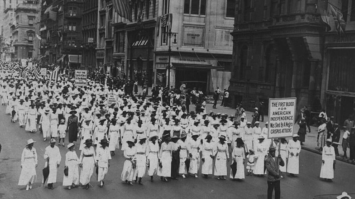 Silent protest parade in New York against the East St. Louis riots, 1917.