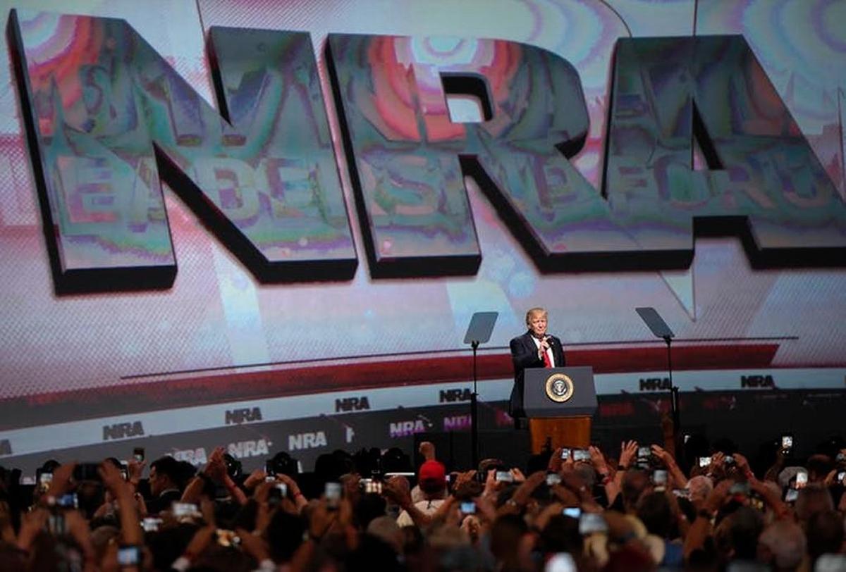 The NRA spends a lot of money supporting political campaigns, including that of President Trump.