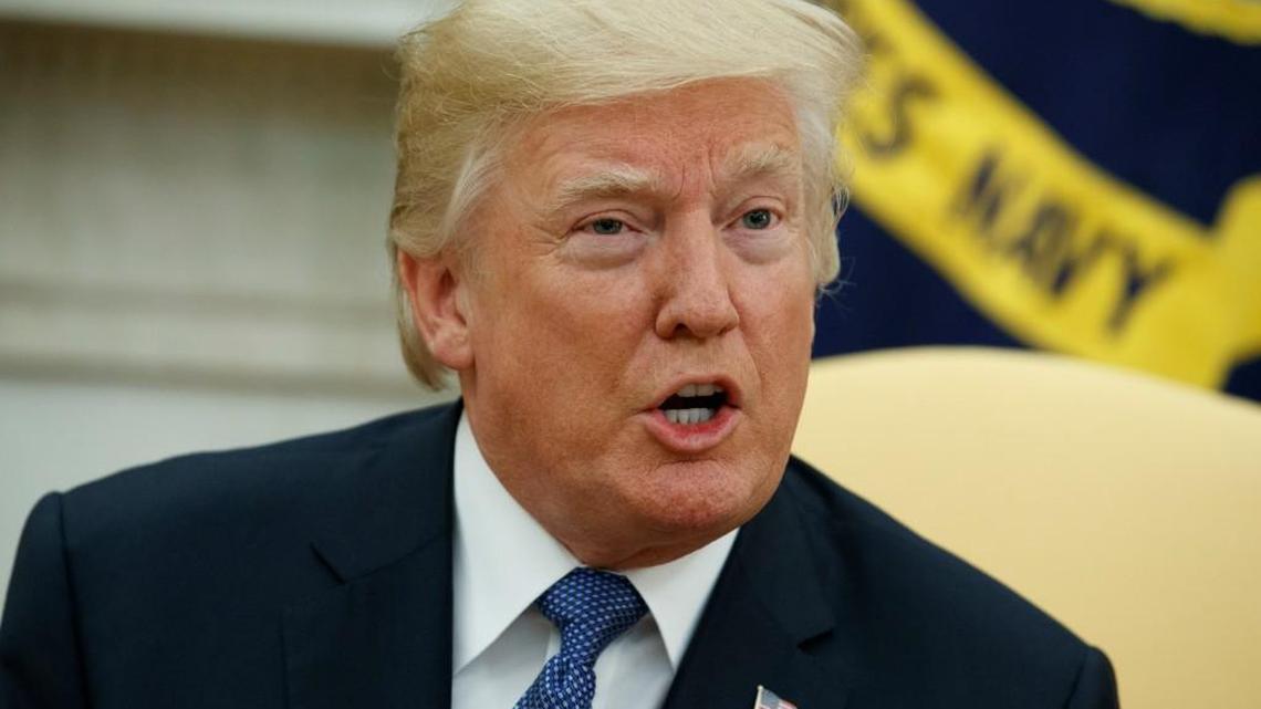 President Donald Trump speaks during a meeting in the Oval Office of the White House, Tuesday, Oct. 10, 2017, in Washington. Senior administration officials have said Trump is expected sign an executive order this week to expand the use of health plans offered through associations.