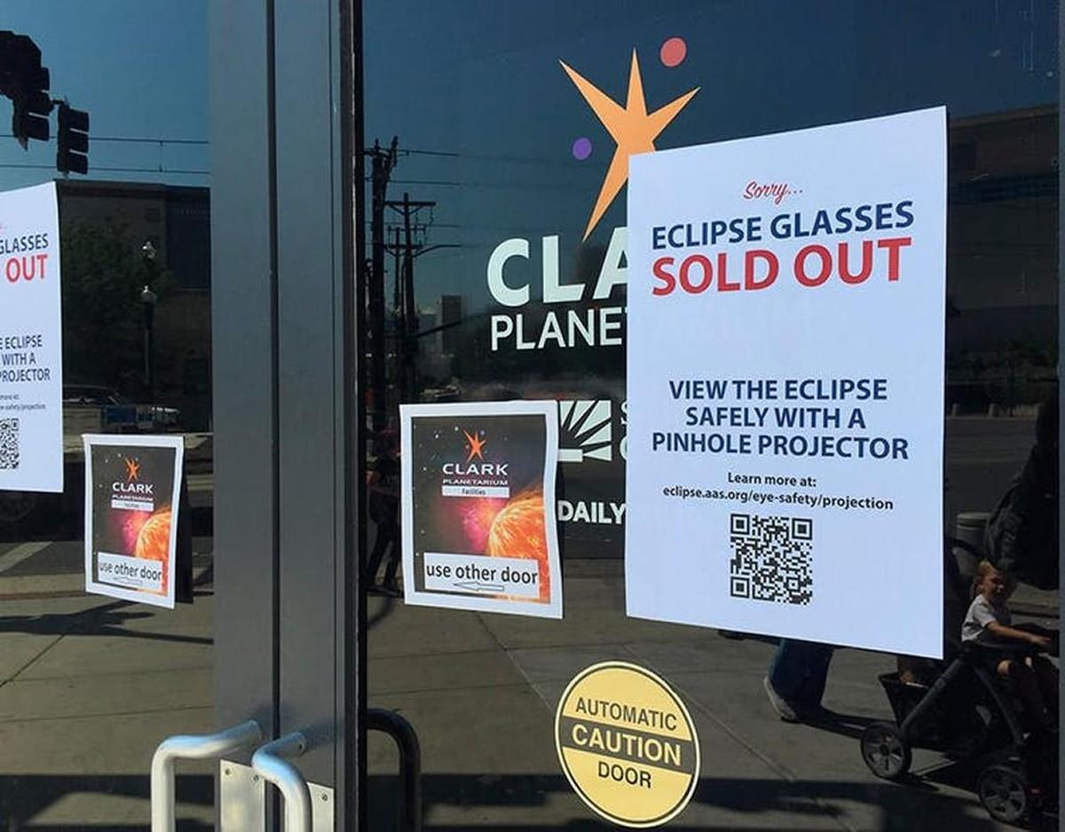 Eclipse glasses: first come, first served.