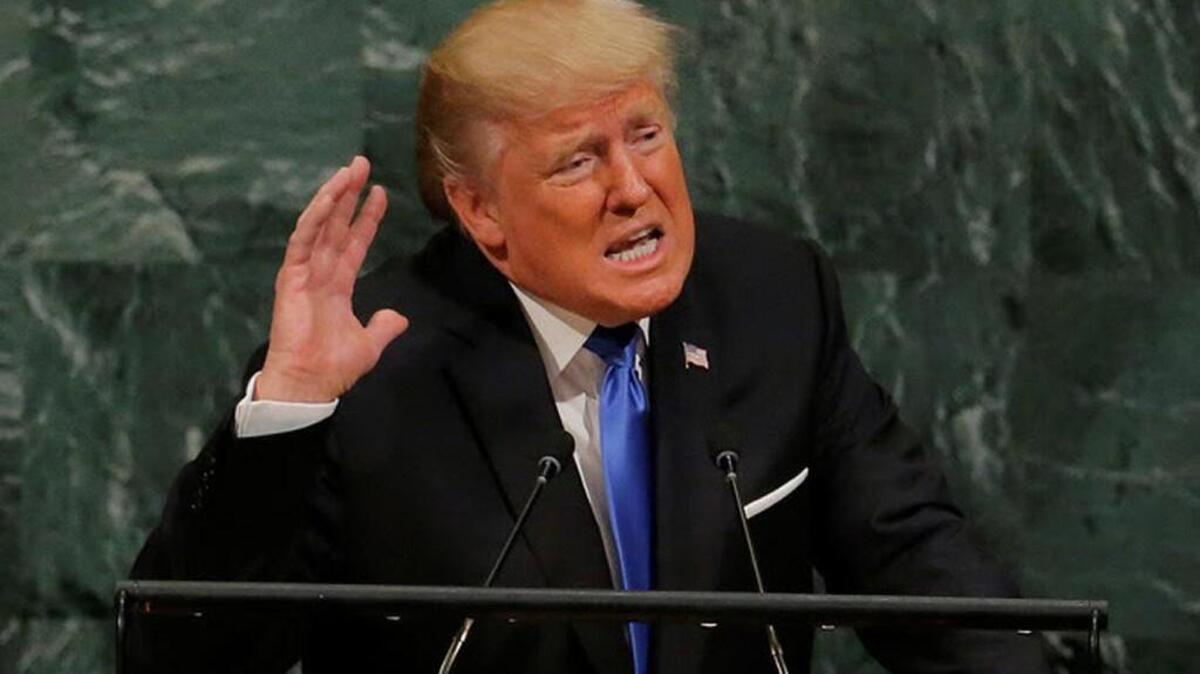 U.S. President Donald Trump addresses the 72nd United Nations General Assembly at U.N. headquarters in New York, U.S., September 19, 2017.