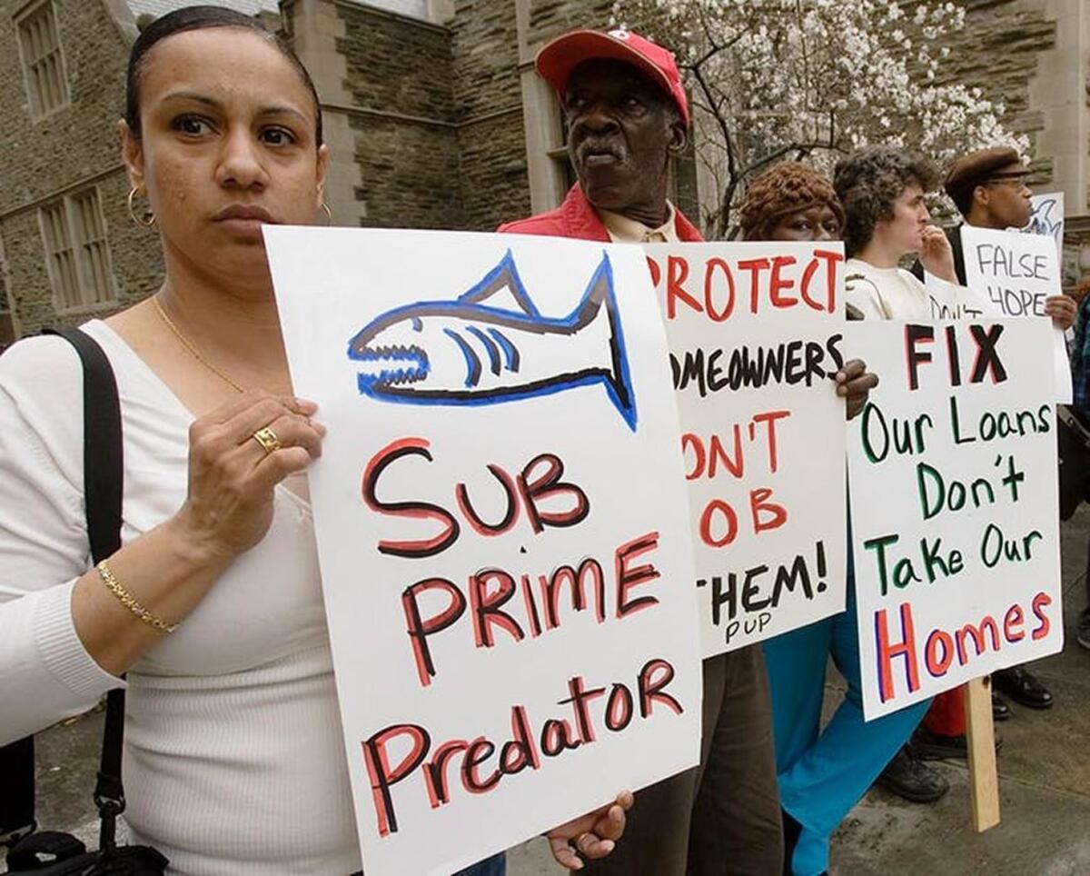 Demonstrators tried to draw attention to the subprime mortgage crisis back in early 2008.
