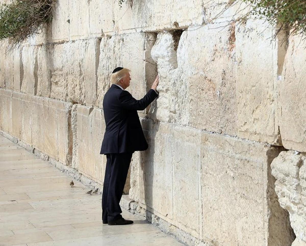 Trump at the Western Wall on a visit in May 2017.