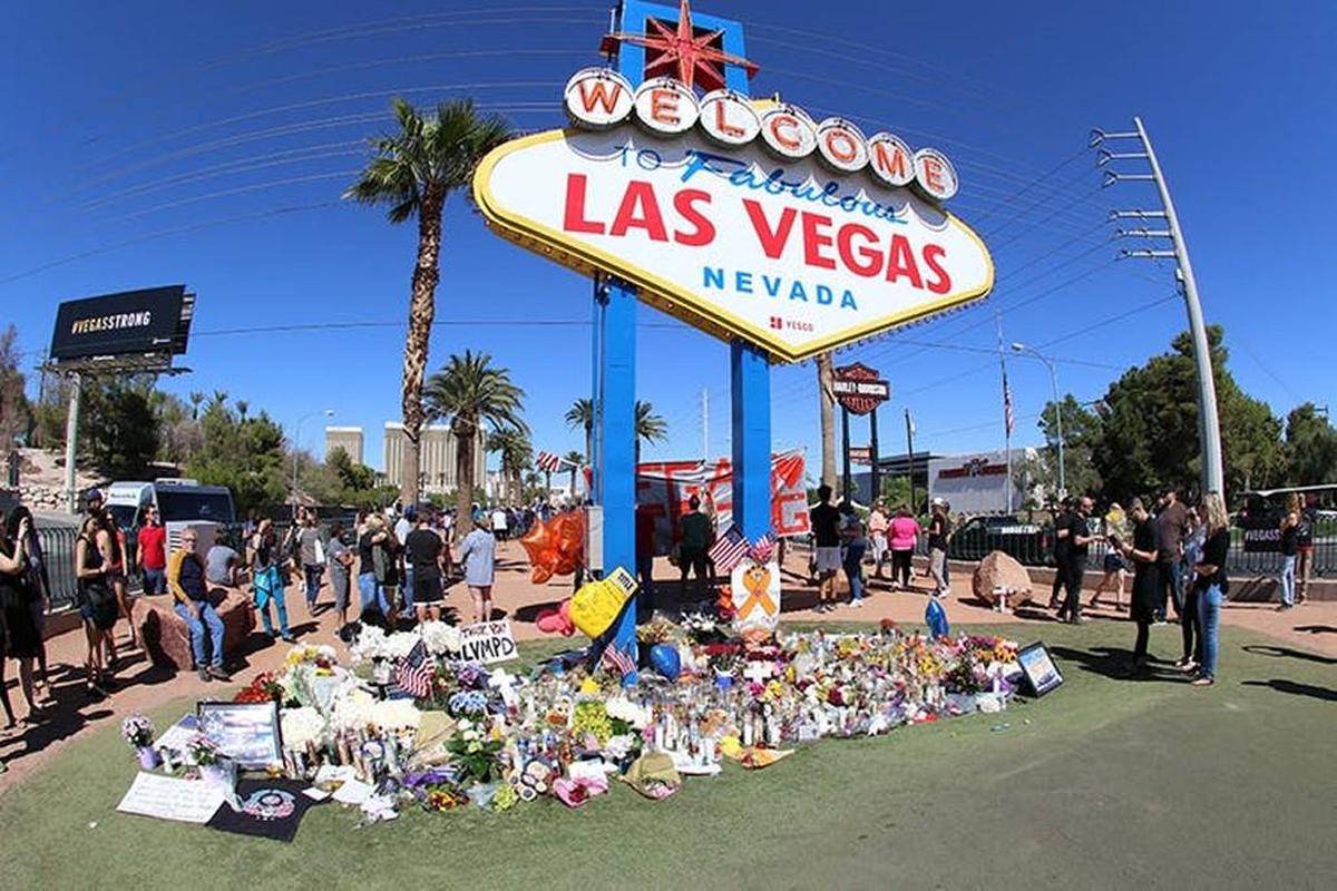 People have been leaving memorials and tributes in honor of the victims of the Las Vegas mass shooting.