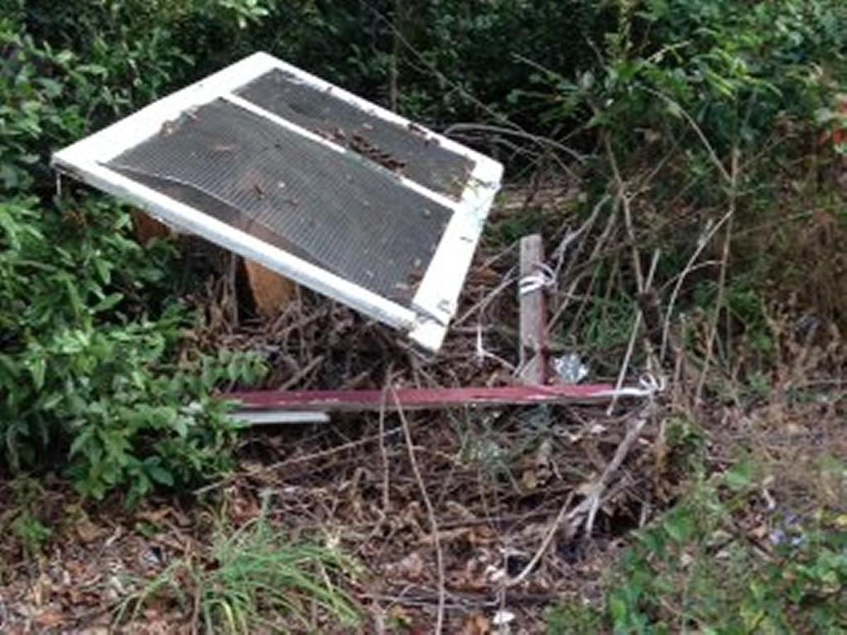 Some of the deris that was not removed because a dumpster was not delivered.