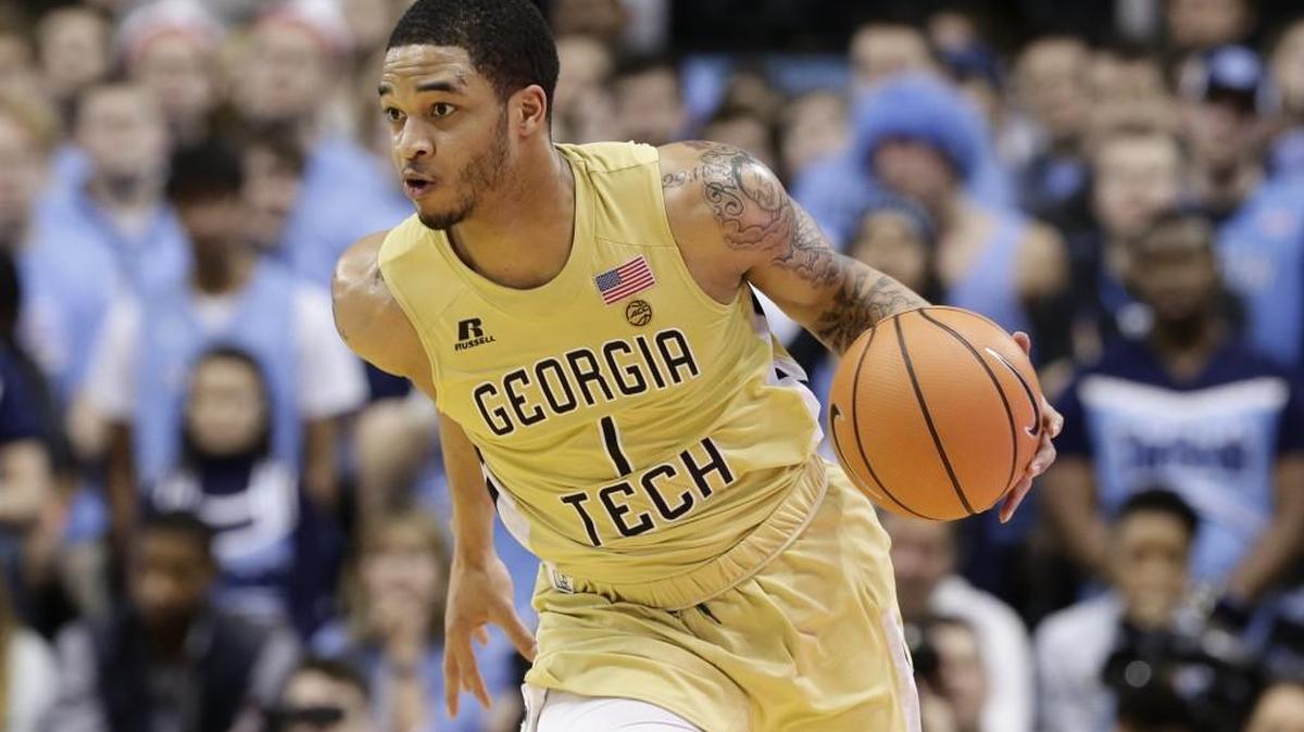 Georgia Tech’s Tadric Jackson (1) dribbles during the second half of a game against North Carolina on Saturday. North Carolina won 80-66. Jackson had five turnovers during the game.