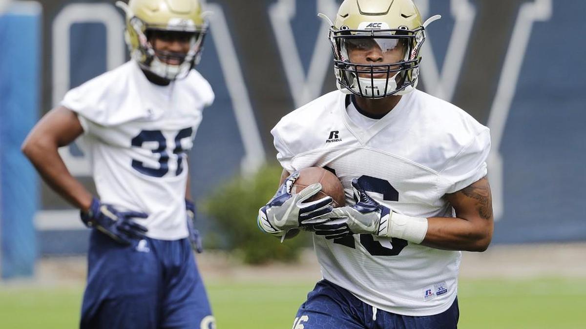 TaQuon Marshall, right, will enter Friday night’s spring game as Georgia Tech’s leading candidate at quarterback. The Yellow Jackets must replace three-year starter Justin Thomas.