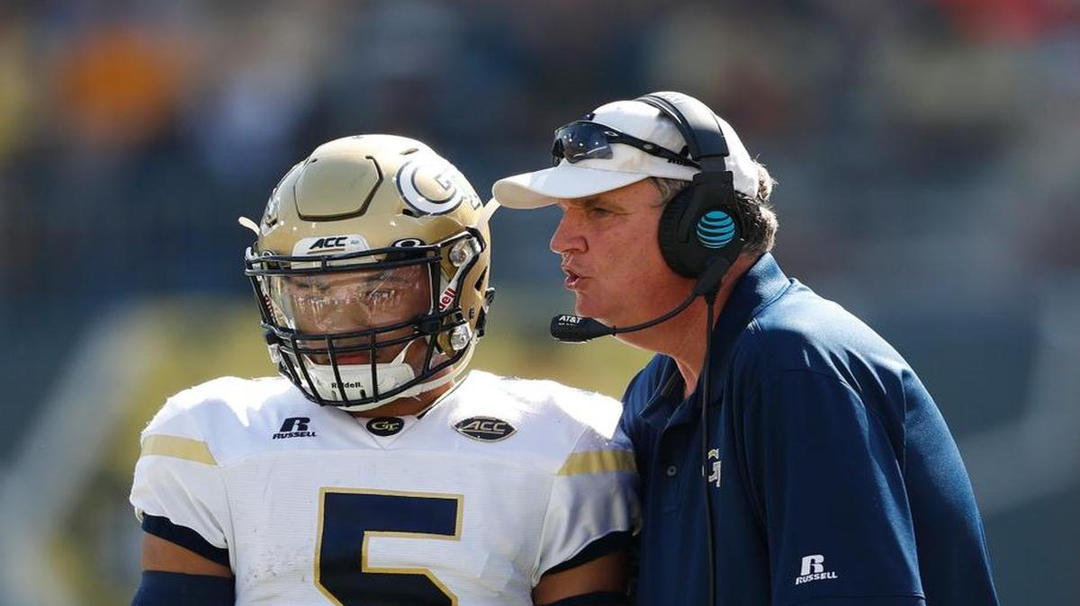 Georgia Tech head coach Paul Johnson’s Yellow Jackets host Virginia on Saturday.