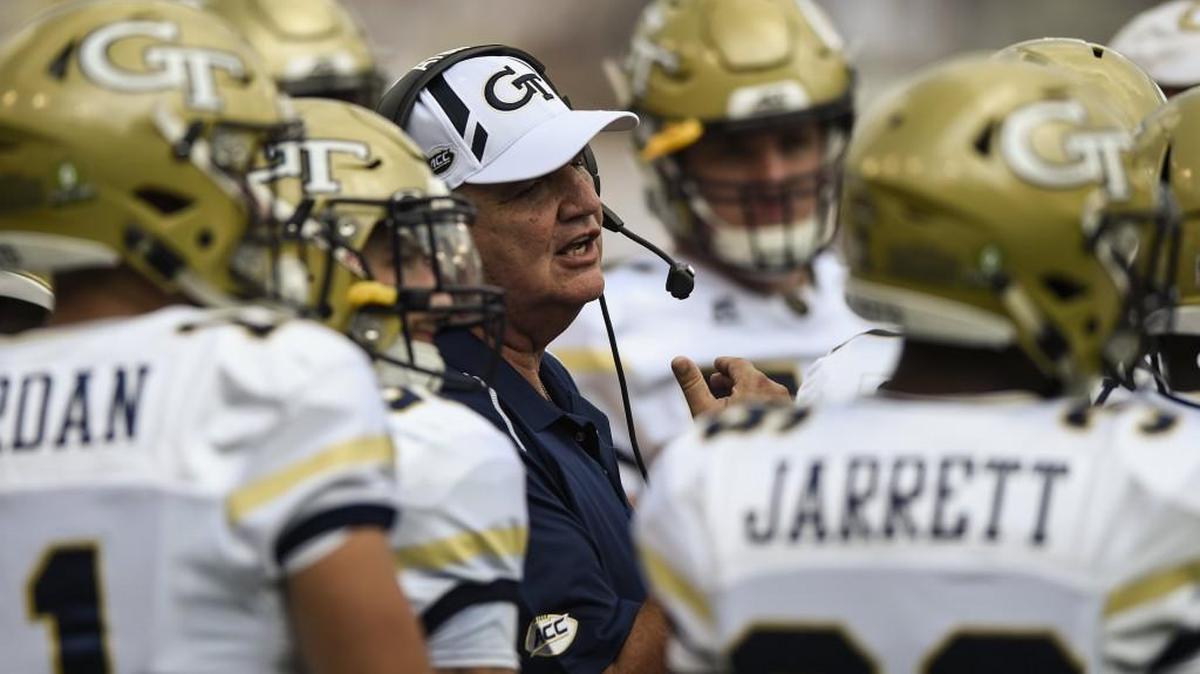 Georgia Tech head coach Paul Johnson’s Yellow Jackets are 2-0 in the ACC.