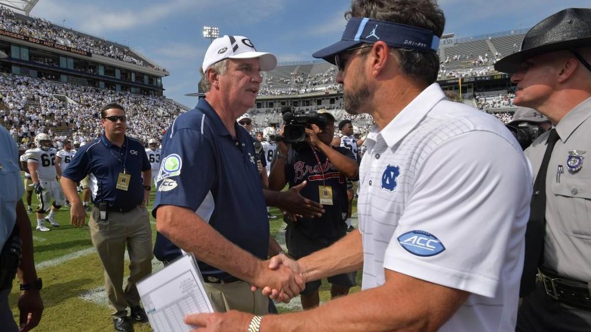 Georgia Tech head coach Paul Johnson’s Yellow Jackets knocked off North Carolina on Saturday.