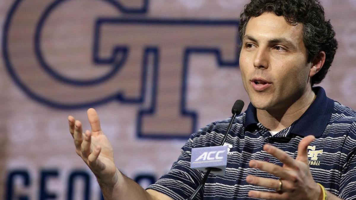 Georgia Tech head coach Josh Pastner answers a question during the ACC media day in Charlotte, North Carolina, on Wednesday.