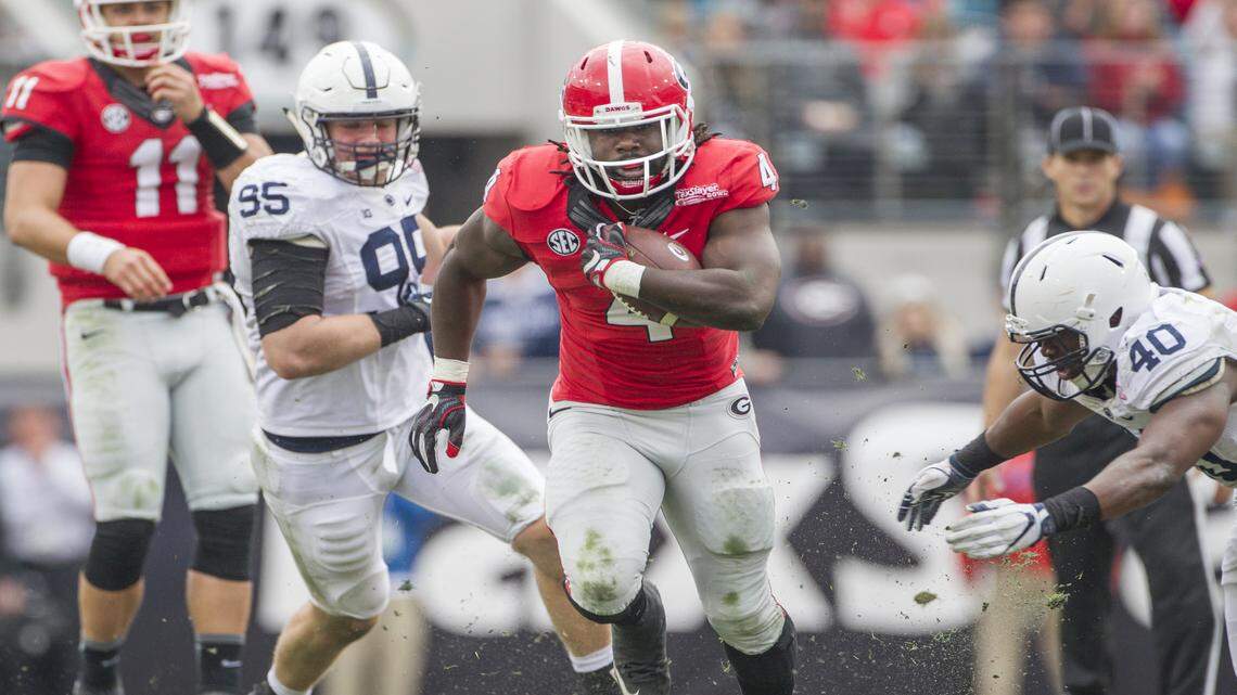 Keith Marshall, seen reeling off a run against Penn State in the TaxSlayer Bowl, will participate in the upcoming NFL combine. 
