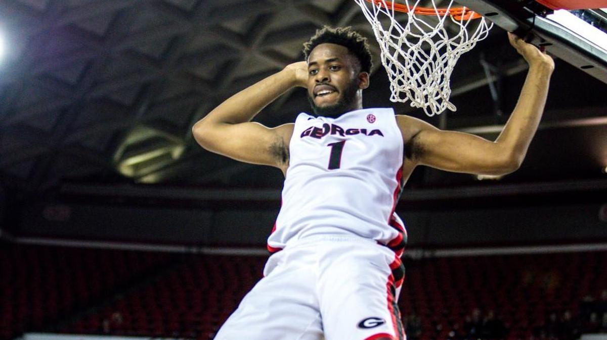 Georgia forward Yante Maten (1) declared for the NBA draft, but has changed his mind and will return to the Bulldogs.