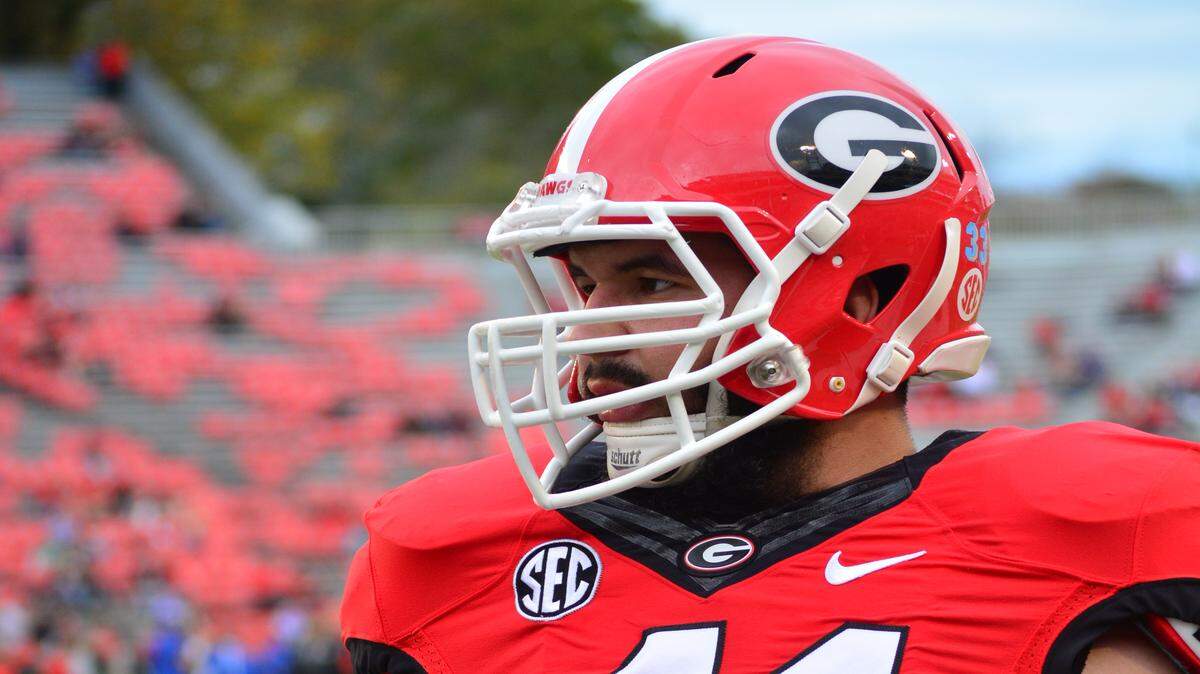 Aulden Bynum during warm-ups before Georgia's game against Kentucky. 
