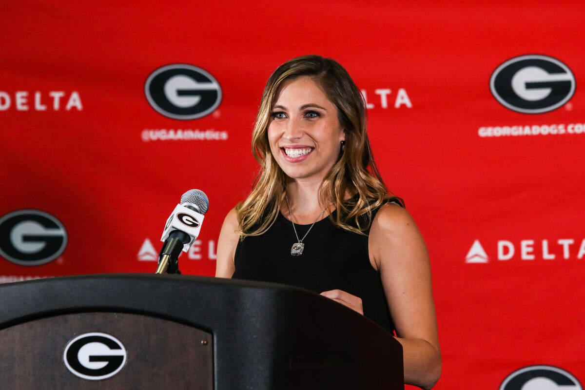 New Georgia Gym Dogs head coach Courtney Kupets Carter. 