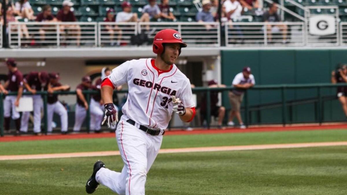 Georgia outfielder Keegan McGovern (32) during agame against Mississippi State at Foley Field.