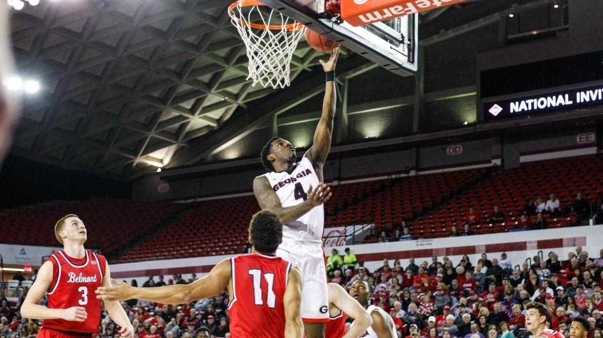 Georgia's Tyree Crump (4) will be someone to help replace the scoring load J.J. Frazier provided the Bulldogs next year.