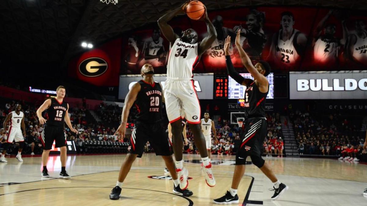 Georgia forward Derek Ogbeide (34) during the Bulldogs' exhibition game against Valdosta State.