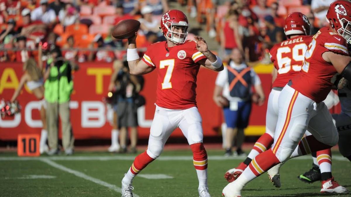 Aaron Murray hasn’t thrown a pass in the NFL in a regular-season game.