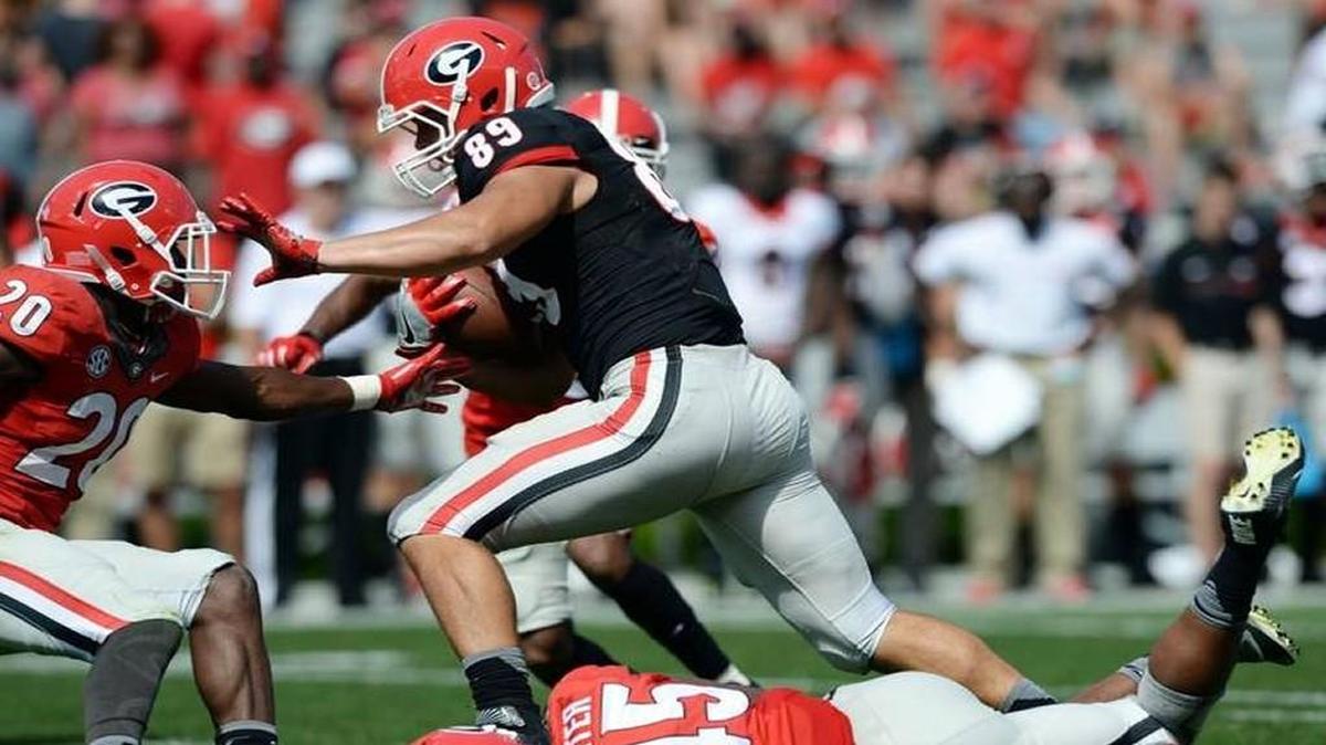 Charlie Woerner flashed ability this spring to be one of Georgia’s slot receiver options.